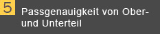 Passgenauigkeit von Ober- und Unterteil.
